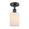 Hadley Semi-Flush Mount shown in the Matte Black finish with a Matte White shade