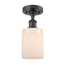 Hadley Semi-Flush Mount shown in the Matte Black finish with a Matte White shade