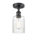 Hadley Semi-Flush Mount shown in the Matte Black finish with a Clear shade