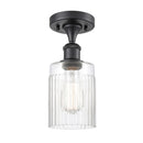 Hadley Semi-Flush Mount shown in the Matte Black finish with a Clear shade