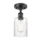 Hadley Semi-Flush Mount shown in the Matte Black finish with a Clear shade