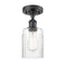 Hadley Semi-Flush Mount shown in the Matte Black finish with a Clear shade