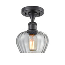 Fenton Semi-Flush Mount shown in the Matte Black finish with a Clear shade