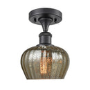 Fenton Semi-Flush Mount shown in the Matte Black finish with a Mercury shade