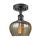 Fenton Semi-Flush Mount shown in the Matte Black finish with a Mercury shade