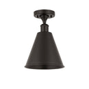 Innovations Lighting Ballston Cone 1 Light Semi-Flush Mount 516-1C-BK-MBC-8-BK