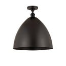 Ballston Dome Semi-Flush Mount shown in the Matte Black finish with a Matte Black shade