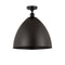 Ballston Dome Semi-Flush Mount shown in the Matte Black finish with a Matte Black shade