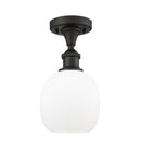 Belfast Semi-Flush Mount shown in the Oil Rubbed Bronze finish with a Matte White shade