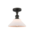 Orwell Semi-Flush Mount shown in the Oil Rubbed Bronze finish with a Matte White shade