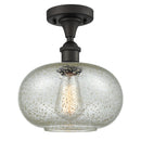 Gorham Semi-Flush Mount shown in the Oil Rubbed Bronze finish with a Mica shade