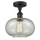 Gorham Semi-Flush Mount shown in the Oil Rubbed Bronze finish with a Mica shade