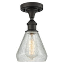 Conesus Semi-Flush Mount shown in the Oil Rubbed Bronze finish with a Clear Crackle shade