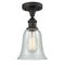 Hanover Semi-Flush Mount shown in the Oil Rubbed Bronze finish with a Fishnet shade