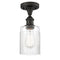 Hadley Semi-Flush Mount shown in the Oil Rubbed Bronze finish with a Clear shade