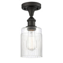 Hadley Semi-Flush Mount shown in the Oil Rubbed Bronze finish with a Clear shade