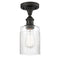 Hadley Semi-Flush Mount shown in the Oil Rubbed Bronze finish with a Clear shade