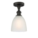 Castile Semi-Flush Mount shown in the Oil Rubbed Bronze finish with a White shade