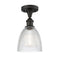 Castile Semi-Flush Mount shown in the Oil Rubbed Bronze finish with a Clear shade