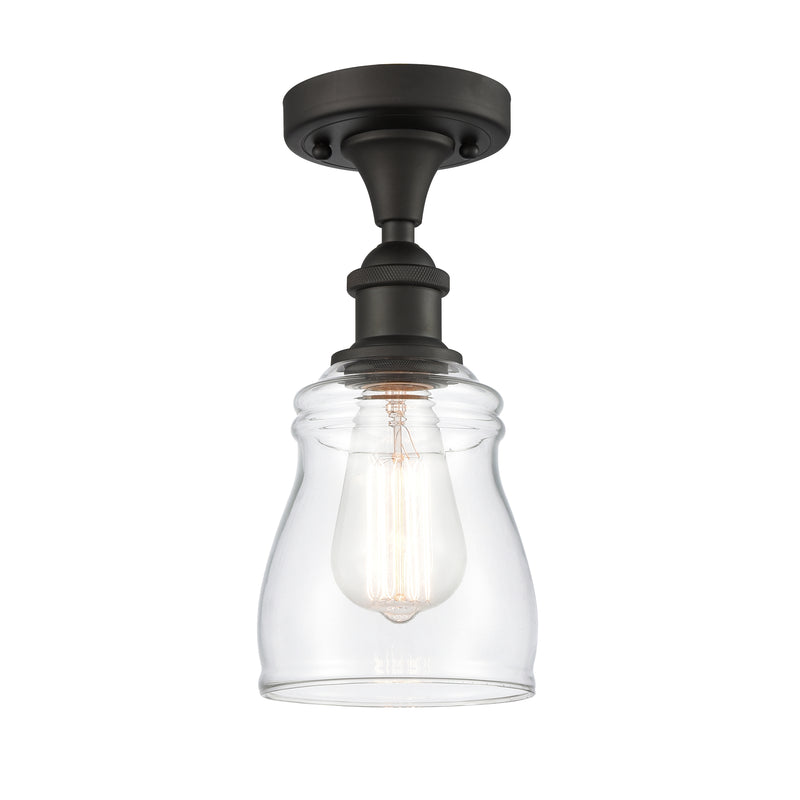 Ellery Semi-Flush Mount shown in the Oil Rubbed Bronze finish with a Clear shade