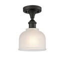 Dayton Semi-Flush Mount shown in the Oil Rubbed Bronze finish with a White shade