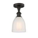 Brookfield Semi-Flush Mount shown in the Oil Rubbed Bronze finish with a White shade