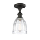 Brookfield Semi-Flush Mount shown in the Oil Rubbed Bronze finish with a Clear shade