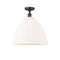 Ballston Dome Semi-Flush Mount shown in the Oil Rubbed Bronze finish with a Matte White shade