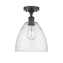 Ballston Dome Semi-Flush Mount shown in the Oil Rubbed Bronze finish with a Seedy shade