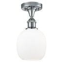 Belfast Semi-Flush Mount shown in the Polished Chrome finish with a Matte White shade