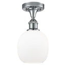 Belfast Semi-Flush Mount shown in the Polished Chrome finish with a Matte White shade