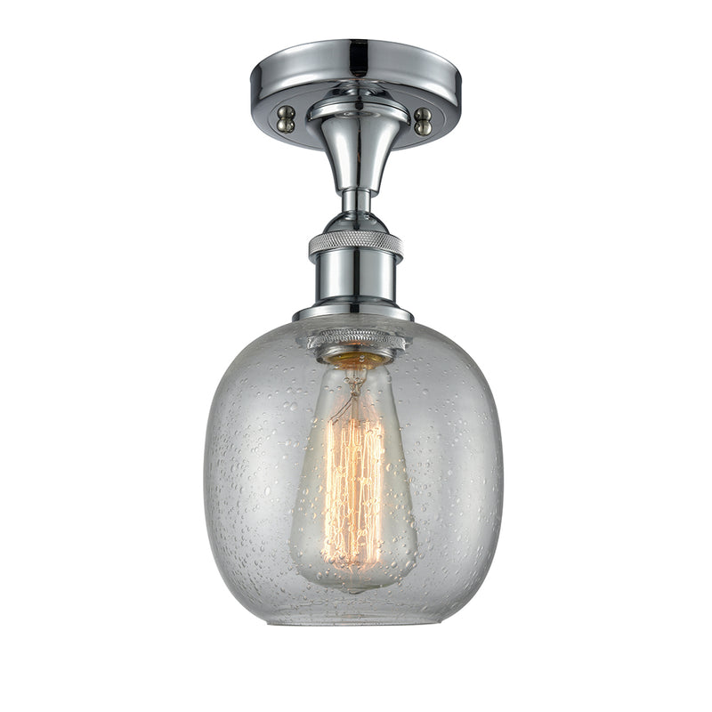 Belfast Semi-Flush Mount shown in the Polished Chrome finish with a Seedy shade