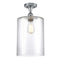 Cobbleskill Semi-Flush Mount shown in the Polished Chrome finish with a Clear shade