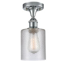 Cobbleskill Semi-Flush Mount shown in the Polished Chrome finish with a Clear shade