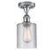 Cobbleskill Semi-Flush Mount shown in the Polished Chrome finish with a Clear shade