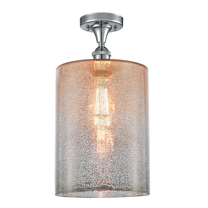 Cobbleskill Semi-Flush Mount shown in the Polished Chrome finish with a Mercury shade