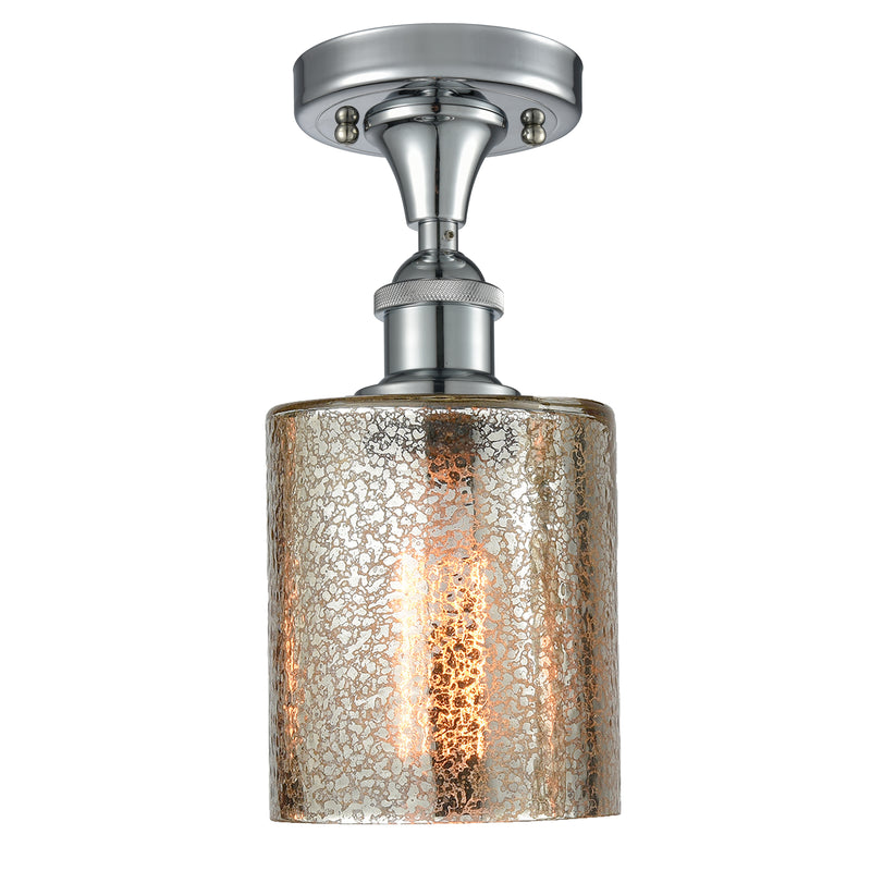 Cobbleskill Semi-Flush Mount shown in the Polished Chrome finish with a Mercury shade