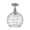 Deco Swirl Semi-Flush Mount shown in the Polished Chrome finish with a Clear shade