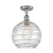 Deco Swirl Semi-Flush Mount shown in the Polished Chrome finish with a Clear shade