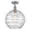 Deco Swirl Semi-Flush Mount shown in the Polished Chrome finish with a Clear shade