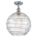 Deco Swirl Semi-Flush Mount shown in the Polished Chrome finish with a Clear shade