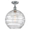 Deco Swirl Semi-Flush Mount shown in the Polished Chrome finish with a Clear shade