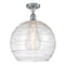 Deco Swirl Semi-Flush Mount shown in the Polished Chrome finish with a Clear shade