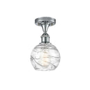 Deco Swirl Semi-Flush Mount shown in the Polished Chrome finish with a Clear shade