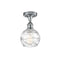 Deco Swirl Semi-Flush Mount shown in the Polished Chrome finish with a Clear shade