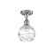 Deco Swirl Semi-Flush Mount shown in the Polished Chrome finish with a Clear shade