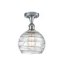 Deco Swirl Semi-Flush Mount shown in the Polished Chrome finish with a Clear shade