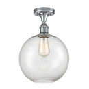 Athens Semi-Flush Mount shown in the Polished Chrome finish with a Clear shade