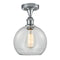 Athens Semi-Flush Mount shown in the Polished Chrome finish with a Clear shade