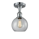 Athens Semi-Flush Mount shown in the Polished Chrome finish with a Clear shade